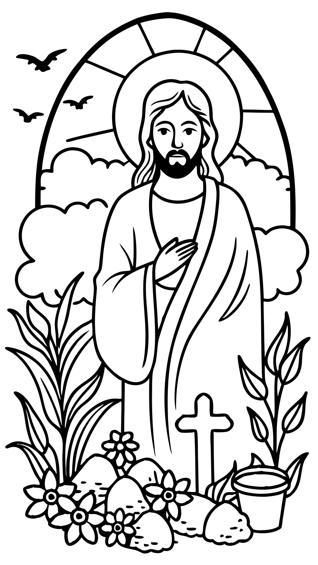 Página para colorear de Pascua Jesús